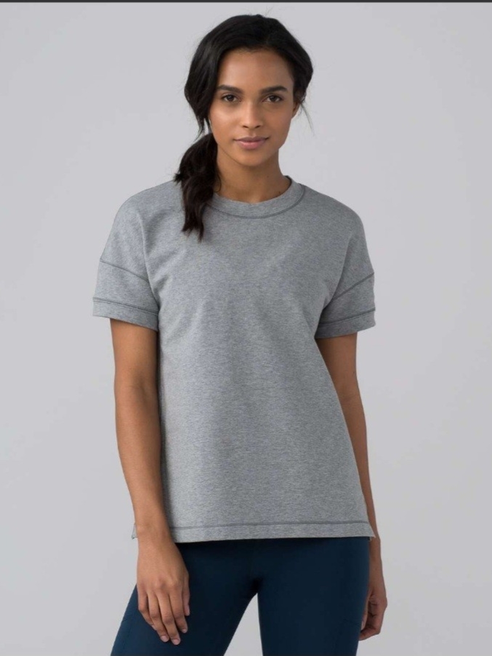 Lululemon Space Tee🩶Heathered Medium Grey Size 6